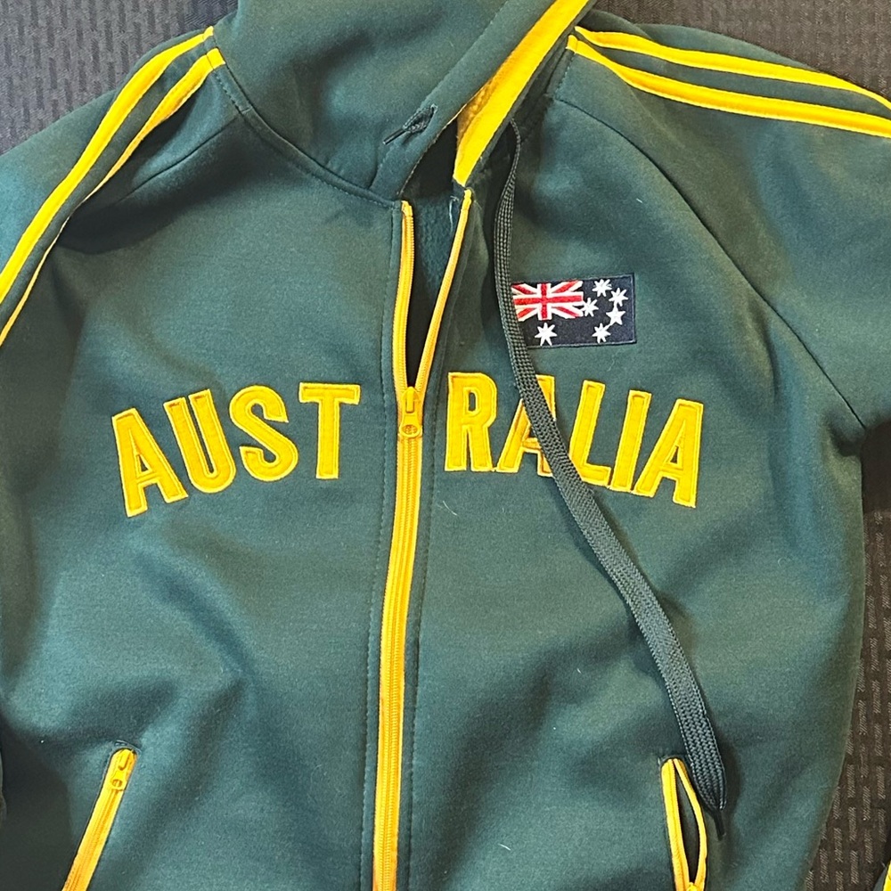 Green Jacket With Australia Flag Patch Hoodie - image 2